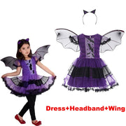 Gothic Vampire Costume for Baby Girls Halloween Princess Party Clothes Kids Cosplay Dress Children Masquerade Devil Ghost Outfit
