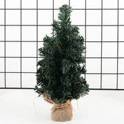 Mini Christmas Trees Green Artificial Plants Home Desktop Ornaments Window Christmas Artificial Potted Plants Burlap Decoration