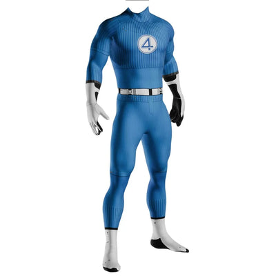 Halloween Adult Fantastic Four Blue Reed Richards Cosplay Costumes Rival Invisible Man Superhero Zentai Bodysuit Party Jumpsuits