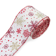 63mm Red Green Christmas Burlap Jute Ribbon Roll Wired Edge Wedding Decoration Gift Packing DIY Sewing Accessories Webbing