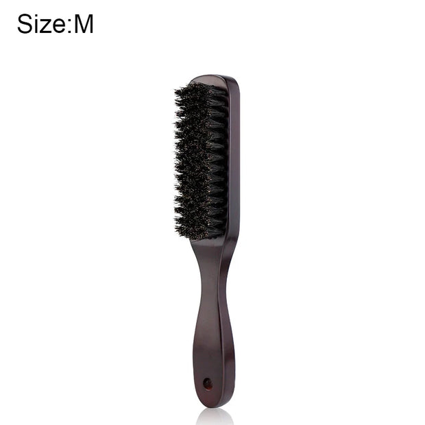 Men Beard Brush Wood Handle Boar Bristle Moustache Cleaning Brush Hairdressing Anti Static Barber Hair Styling Comb Shaving Tool