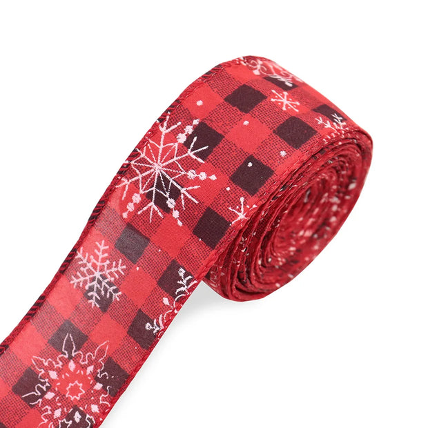 63mm Red Green Christmas Burlap Jute Ribbon Roll Wired Edge Wedding Decoration Gift Packing DIY Sewing Accessories Webbing