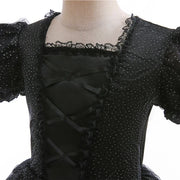 Maleficent Costume for Girls Halloween Witch Cosplay Black Witch Short Sleeve Cute New Horror Dress Accessories Set
