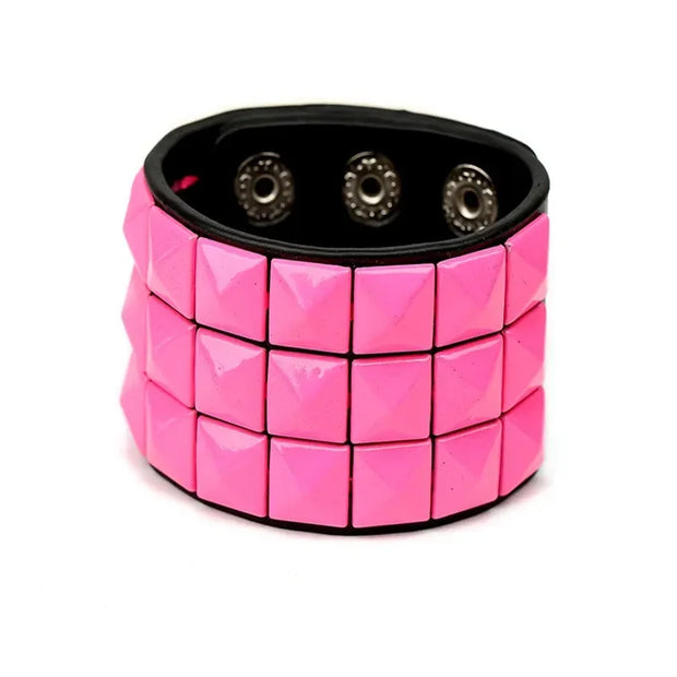 Hip Hop Rock PU Leather Bracelet Men and Women Punk Spikes Rivets Skull Heart Cross Creative Party Bracelet Jewelry Accessories