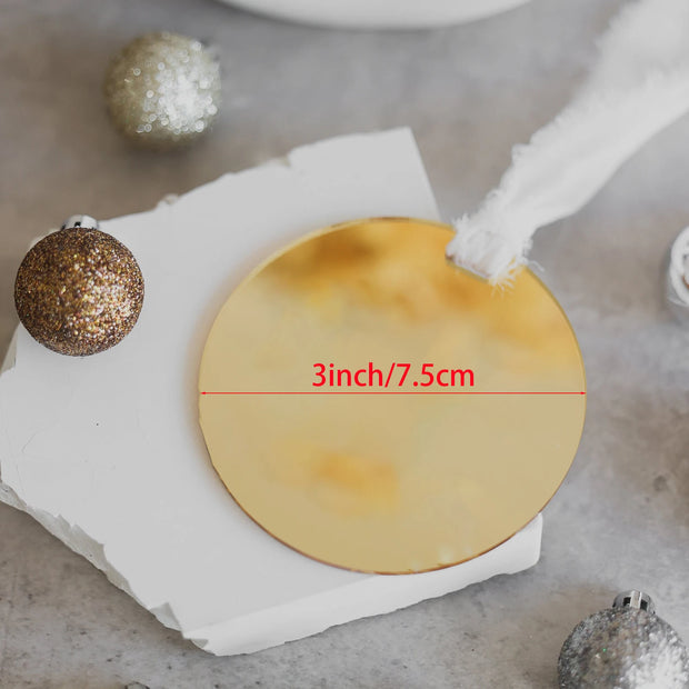 Christmas Tree Ornaments Blanks Clear Round Acrylic Flat Disc DIY Crafts for Christmas Winter New Year Party Hanging Decorations