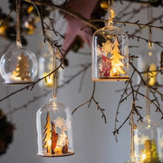 Luminous Lamp Hanging Decorations Christmas Ornaments Glass Lamp Balls Hanging Balls Santa Claus Reindeer Snowman Ornaments