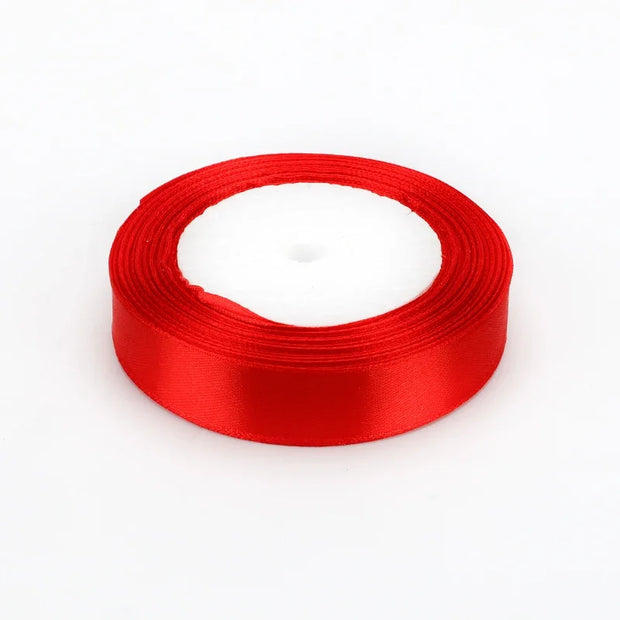 Red Satin Ribbon Wedding Christmas Halloween Party Decoration Gift Wrapping Scrapbooking Supplies DIY Bow Crafts Packing Tape