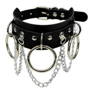 New Sexy Harajuku PU Leather Chain Heart Pendant Necklaces Women Men Punk Neck Gothic Black Pink Choker Necklace Cool Collar