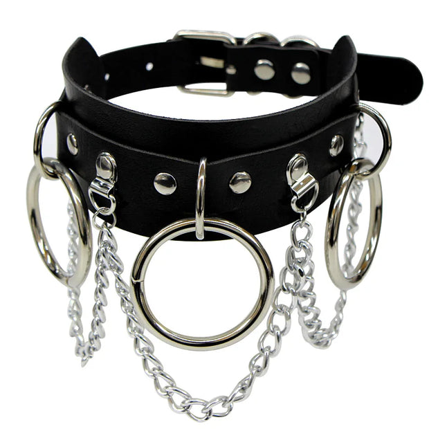 New Sexy Harajuku PU Leather Chain Heart Pendant Necklaces Women Men Punk Neck Gothic Black Pink Choker Necklace Cool Collar