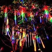 8 Tubes Christmas String Light Outdoor Tree Snowfall LED Dripping Icicle Shooting Star Light Meteor Shower Cascading Lights 2024