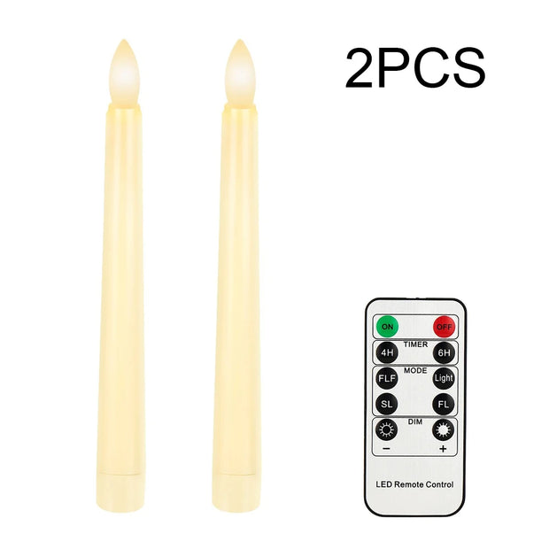 FPOO LED Flameless Taper Candles Tall Tapered Candle Battery Operated Warm White Flickering Flame Led Lights Handheld Home Decor