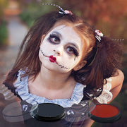 Water Based Face Body Paint Red White Balck, Water Activated Face Painting for Party, Non Toxic Facepaints for Halloween Demon
