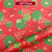 Christmas Kraft Wrapping Paper Cartoon Xmas Tree Santa Claus Gifts Packaging Paper DIY Craft Home Party Decoration Background