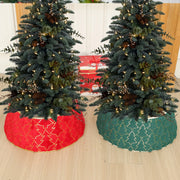Tree Bottom Surrounder Stereoscopic Skirt Replacement Christmas Tree Collar Family Party New Year Red Green Indoor Decoration