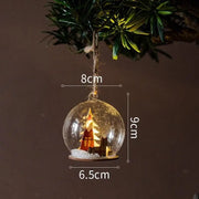 Luminous Lamp Hanging Decorations Christmas Ornaments Glass Lamp Balls Hanging Balls Santa Claus Reindeer Snowman Ornaments
