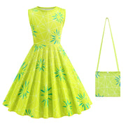 New Joy Inside Cosplay Out Dress Girls Birthday Carnival Party Outfit Children Halloween Role Playing Print Clothing
