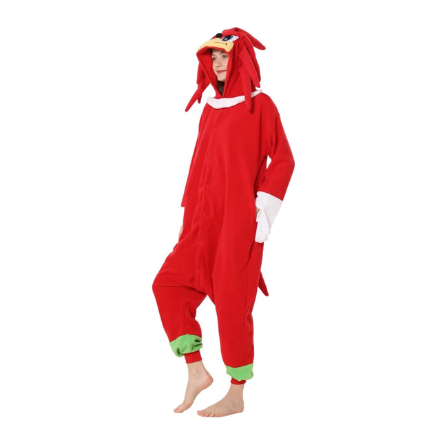 Anime Jumpsuit Cartoon Sleepwear Shadow Hedgehog Pajama Party Halloween Performance Suit Blue Home Wear Hooded Cosplay Costumes
