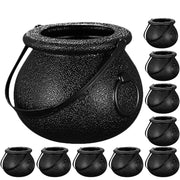 12pcs Halloween Candy Bucket for kids Hallowen Party Gift Buckets Holder Cauldron Black Witch Small Prop Kettle Hallowen Decor