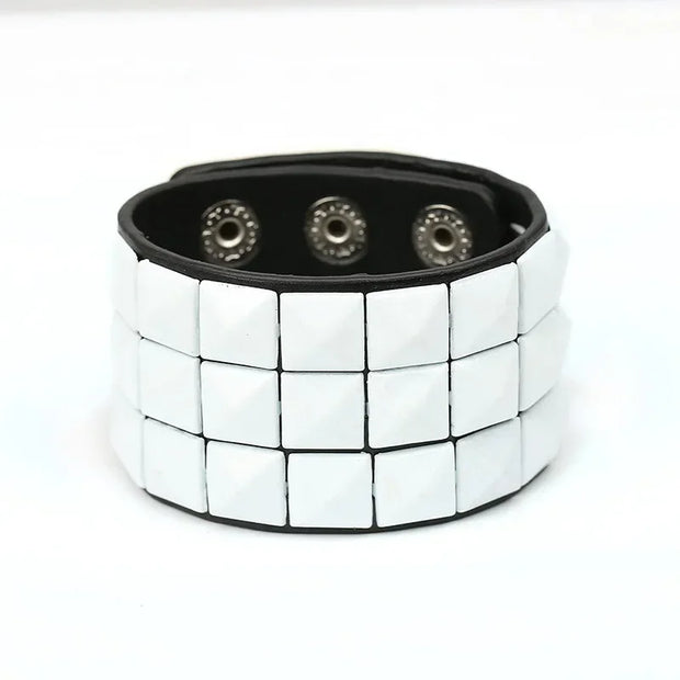 Hip Hop Rock PU Leather Bracelet Men and Women Punk Spikes Rivets Skull Heart Cross Creative Party Bracelet Jewelry Accessories