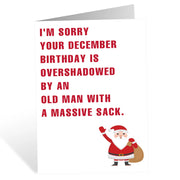 1 Funny Christmas Birthday Greeting Card with Envelope,Hilarious December Birthday Card,Unique Gift Cards for Friends and Family