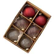 Set/6pcs Christmas Bauble,Glass Balls Ornaments Perfect for Tree Decoration Beautiful Hangers Decors Eye-catching Accent