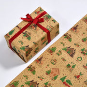 Christmas Gift Wrapping Paper Flower Bouquet Packing Kraft Paper DIY Crafts Paper Christmas New Year Party Packaging Decoration