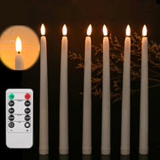Flameless LED Taper Candles with Remote Flickering Electronic Candle Ivory/White Tea Lighting for Christmas Halloween Home Decor