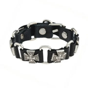 Hip Hop Rock PU Leather Bracelet Men and Women Punk Spikes Rivets Skull Heart Cross Creative Party Bracelet Jewelry Accessories