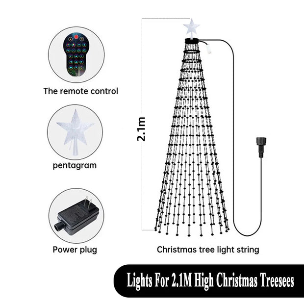 RGBIC Christmas Tree Lights DIY LED Fairy String Lights with Smart APP & Remote Control Garland for Outdoor Garden Party Wedding