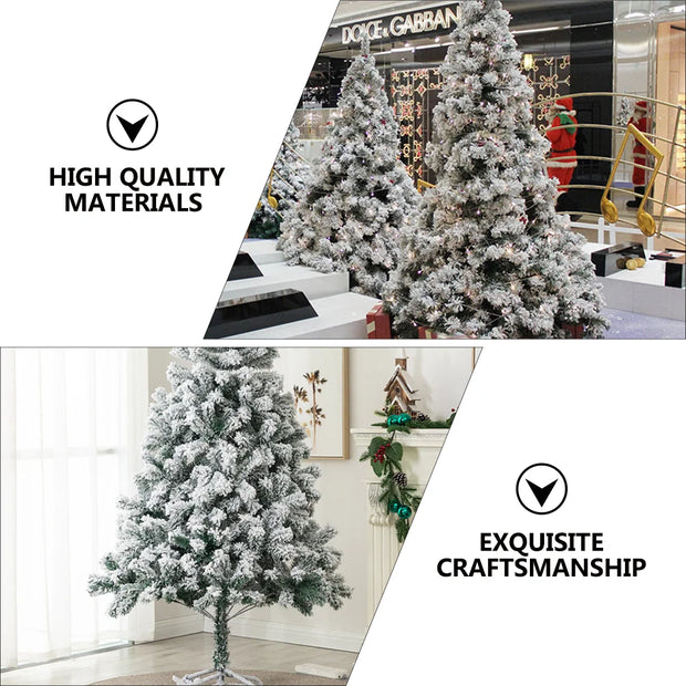 Christmas Decor Artificial Flocked Tree White Xmas Adorable Scene Layout Prop Household Simulated Green Simulation Supply