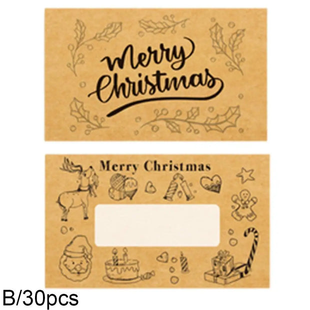 10pcs Christmas Scratch Cards Set DIY Gift Vouchers with Santa Claus & Tree Designs, Fun Holiday Party Game Prizes