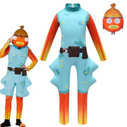l2025l New Cosplay Halloween Kids Costume Cartoon Fish Boss Jumpsuit Boy Christmas Birthday Party Funny Costumes Carnival Cospla