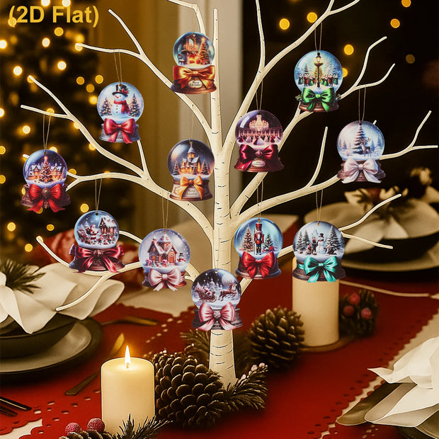 Christmas Snow Scene Wooden Pendants Merry Christmas Decorations for Home 2025 Navidad Natal Xmas Tree Hanging Ornament New Year