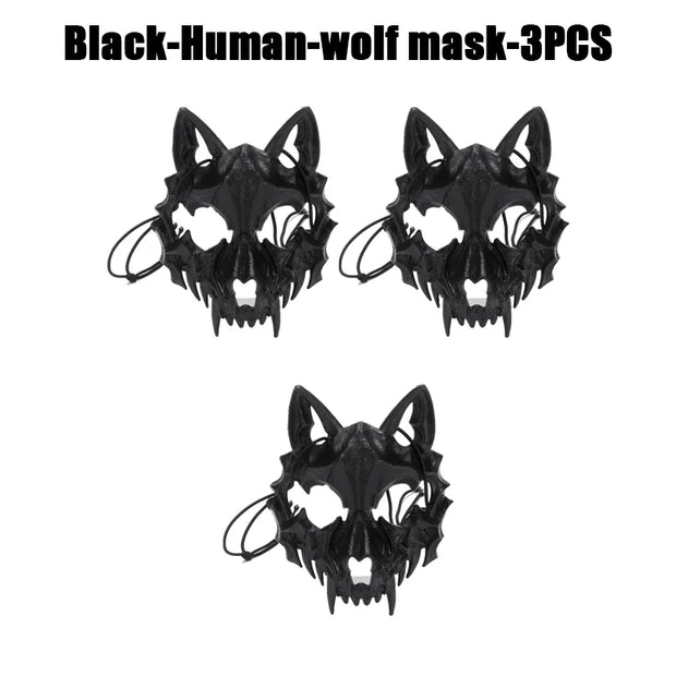Halloween Skull Party Mask Anime Dragon God Skeleton Half Face Masks Bone Skull Animals Mask Cosplay Dance Prom Costume Props