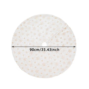Luxury Faux Fur Christmas Tree Skirt Snowflake White Plush Mat Holiday Decor For Xmas New Year Home Ornament
