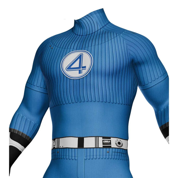 Halloween Adult Fantastic Four Blue Reed Richards Cosplay Costumes Rival Invisible Man Superhero Zentai Bodysuit Party Jumpsuits