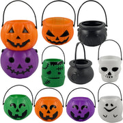 Halloween Candy Bucket White Green Purple Ghost Pumpkin Basket Kids Favor Candy Holder Trick Or Treat Halloween Party Decoration