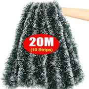 60/2M Christmas Tinsel Ribbons Garland Green Cane Wreath Xmas Tree Hanging Pendent Ornaments Wedding Party Home Decor Supplies
