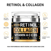 Retinol Collagen Face Cream Skincare Smooth Wrinkles  Moisturizing Brightening Hydrating Firming Facial Face Men Women Cosmetics