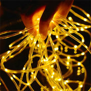 7M/12M/22M/32m Outdoor Solar Tube Rope Led Light Garden Christmas Decoration Fairy String Light Outdoor Wedding Party Led Lamp