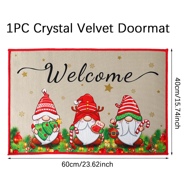 Christmas Door Mat Santa Claus Outdoor Carpet Merry Christmas Decorations For Home 2025 Navidad Xmas Ornament New Year 2026