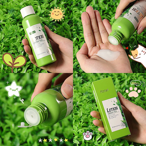 Green Tea Skin Care Set Oil Control fresh Serum Day Cream Repair Face Nourish Toner Cleaning Mud Mask Skin Care suit