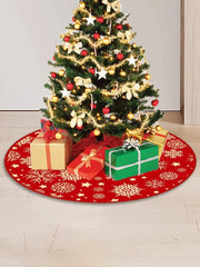 35.4inch Christmas Tree Skirts Snowflake Pattern Xmas Tree Bottom Decor Mat Christmas Tree Decoration Indoor Outdoor Decor