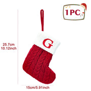 Christmas Socks Knitting Snowflake Letter Stocking Christmas Decoration For Home 2024 Xmas Tree Ornament Gift Navidad Natal 2024