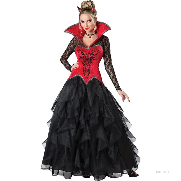 Halloween Day of the Dead Gothic Horror Vampire Witch Cosplay Costume Horror Evil Zombie Medieval Costume