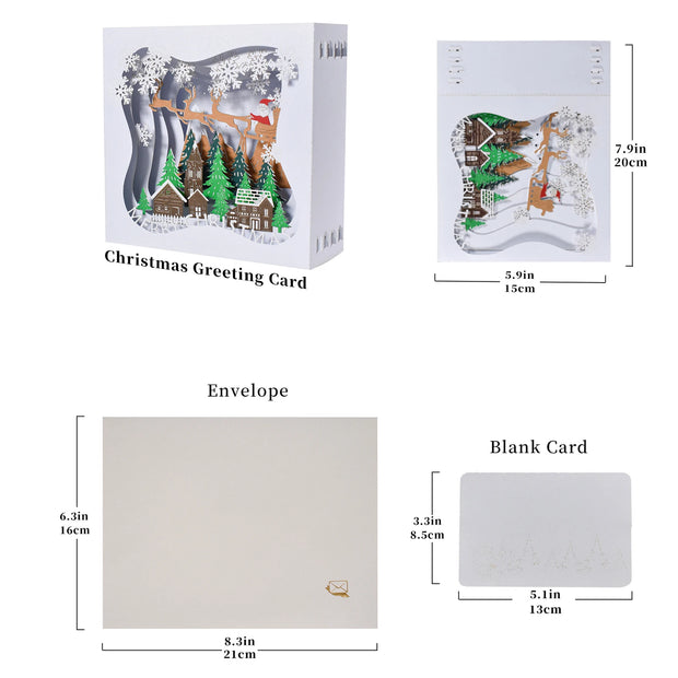 Pop Up Christmas Card, 3D Holidays Greeting Cards, New Year Card