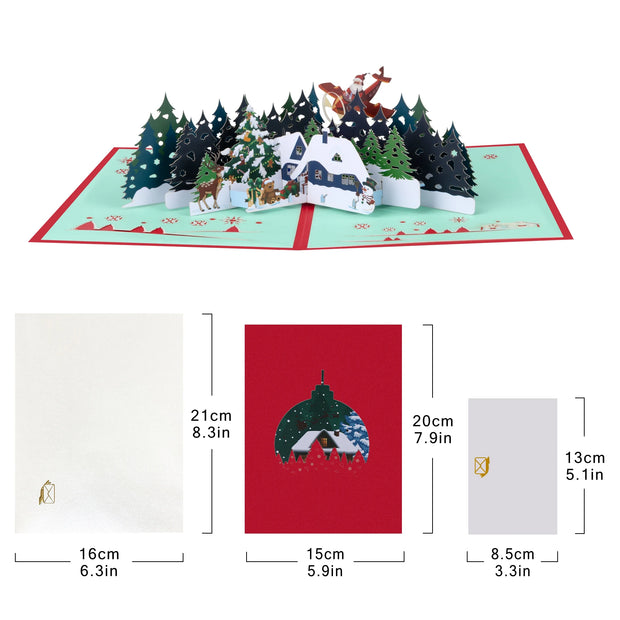 Pop Up Christmas Card, 3D Holidays Greeting Cards, New Year Card