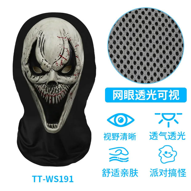 Halloween Horror Masks Skull Ghost Funny Masquerade Scream Digital Print Thriller Grimace Mask Cosplay Props Party Mask