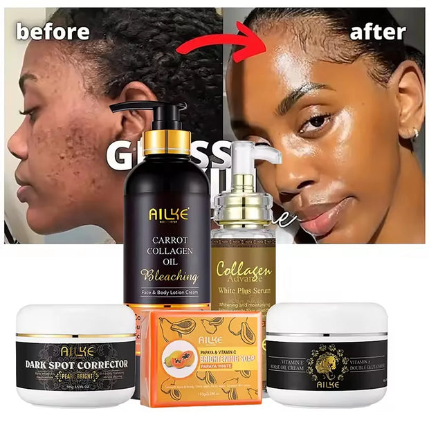 AILKE Collagen Skin Care, Whiten Skin, Remove Dark Spots, Stains, Get Radiant and Flawless Skin With Natural Ingredients