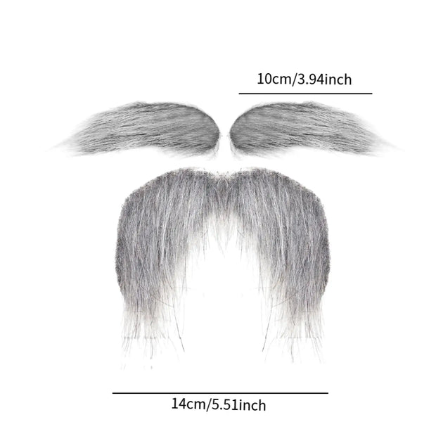 Eyebrows Kits Cosplay Props Decoration Fake Mustache Set Facial Hair for Club Activities Masquerade Costume Party Halloween Male